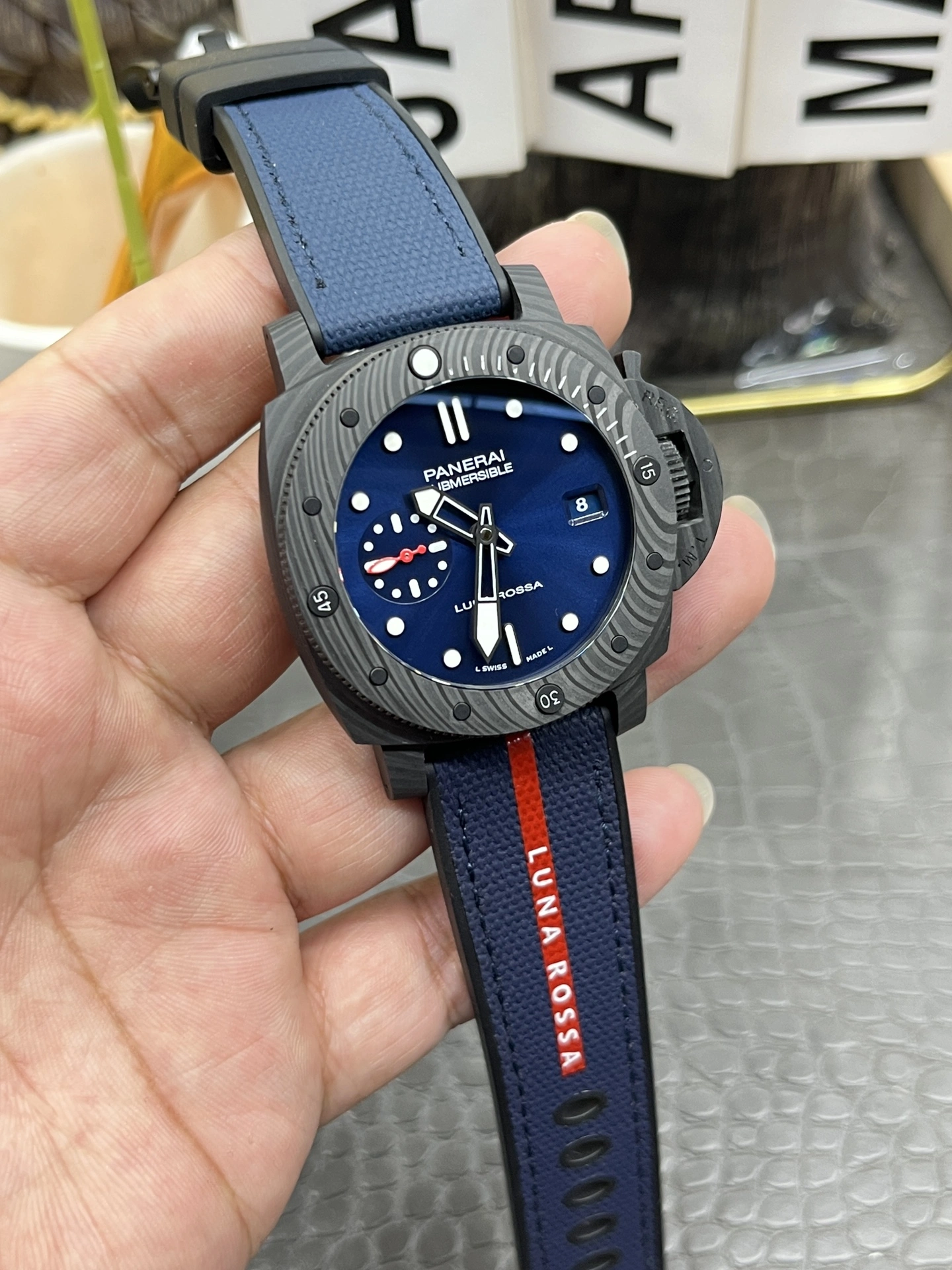 CBD Factory Panerai Submersible Luna Rossa Carbotech 42mm PAM01563 1:1 Super Clone – DDP.900 Movement Colorful 409
